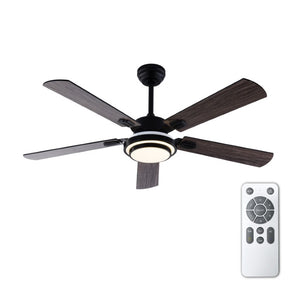 English Elm 52 Inch Sycamore Wood Blade Ceiling Fan with LED Light and Remote for Large Rooms W3727P511387