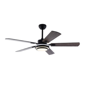 English Elm 52 Inch Sycamore Wood Blade Ceiling Fan with LED Light and Remote for Large Rooms W3727P511387