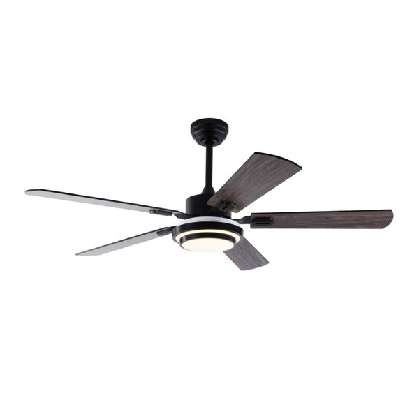 English Elm 52 Inch Sycamore Wood Blade Ceiling Fan with LED Light and Remote for Large Rooms W3727P511387