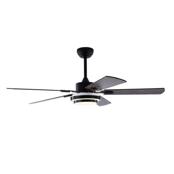 English Elm 52 Inch Sycamore Wood Blade Ceiling Fan with LED Light and Remote for Large Rooms W3727P511387