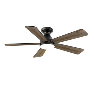 English Elm Ceiling Fan with Dimmable Light Flush Mount 52 Inch Quiet DC Motor Indoor Outdoor Black W3727P511414