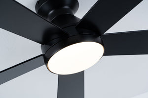 English Elm Ceiling Fan with Dimmable Light Flush Mount 52 Inch Quiet DC Motor Indoor Outdoor Black W3727P511414