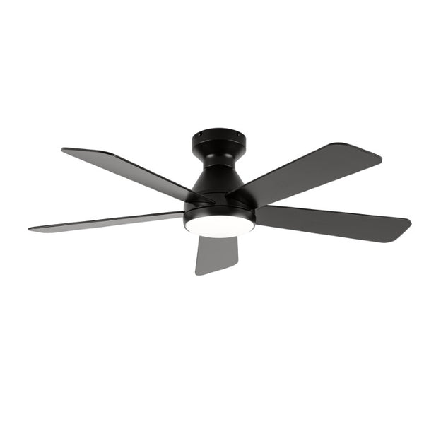 English Elm Ceiling Fan with Dimmable Light Flush Mount 52 Inch Quiet DC Motor Indoor Outdoor Black W3727P511414