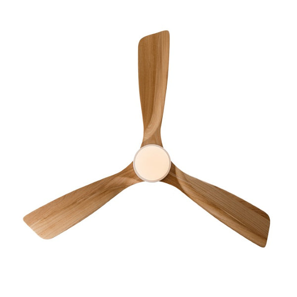 English Elm 52 Inch Flush Mount Ceiling Fan Solid Wood Blades Dimmable Light Remote Bedroom W3727P511437