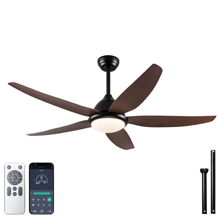 English Elm Ceiling Fan with Remote App Control 56 Inch DC Motor Six Speed Reversible for Living Rooms W3727P511461