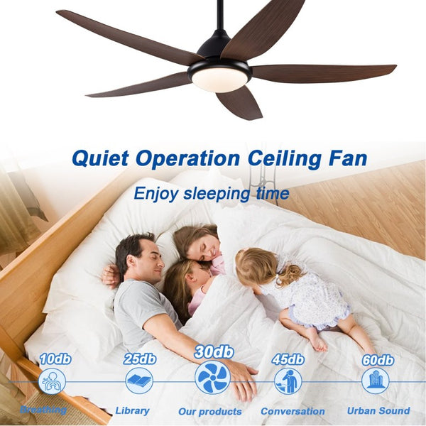 English Elm Ceiling Fan with Remote App Control 56 Inch DC Motor Six Speed Reversible for Living Rooms W3727P511461