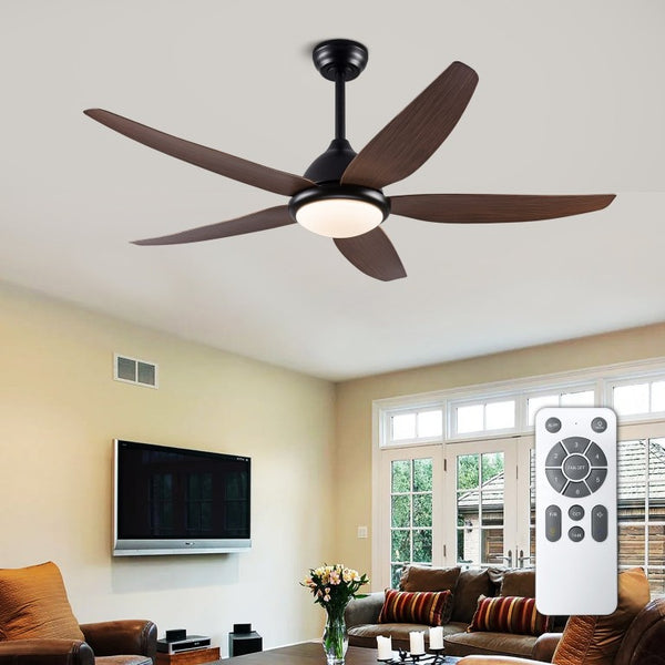 English Elm Ceiling Fan with Remote App Control 56 Inch DC Motor Six Speed Reversible for Living Rooms W3727P511461