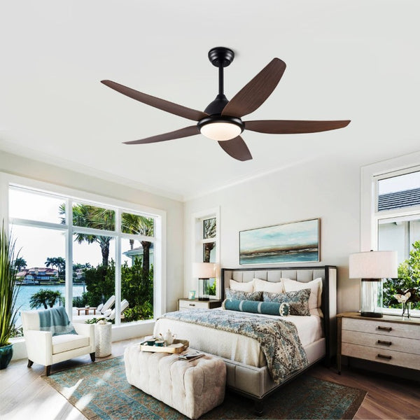 English Elm Ceiling Fan with Remote App Control 56 Inch DC Motor Six Speed Reversible for Living Rooms W3727P511461