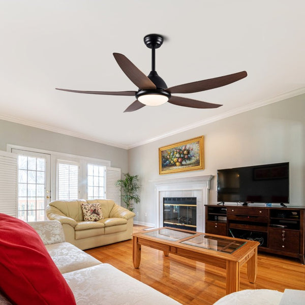 English Elm Ceiling Fan with Remote App Control 56 Inch DC Motor Six Speed Reversible for Living Rooms W3727P511461