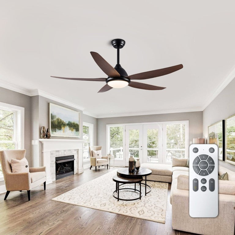 English Elm Ceiling Fan with Remote App Control 56 Inch DC Motor Six Speed Reversible for Living Rooms W3727P511461