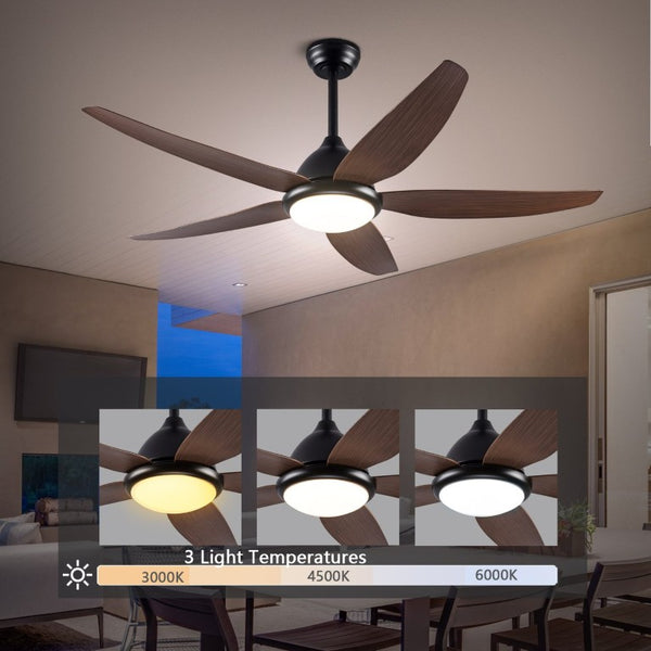 English Elm Ceiling Fan with Remote App Control 56 Inch DC Motor Six Speed Reversible for Living Rooms W3727P511461