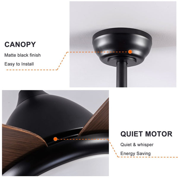 English Elm Ceiling Fan with Remote App Control 56 Inch DC Motor Six Speed Reversible for Living Rooms W3727P511461