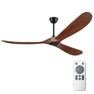 English Elm Natural Walnut Blade Ceiling Fan with DC Motor Smart Remote Indoor Outdoor 52 Inch W3727P511472