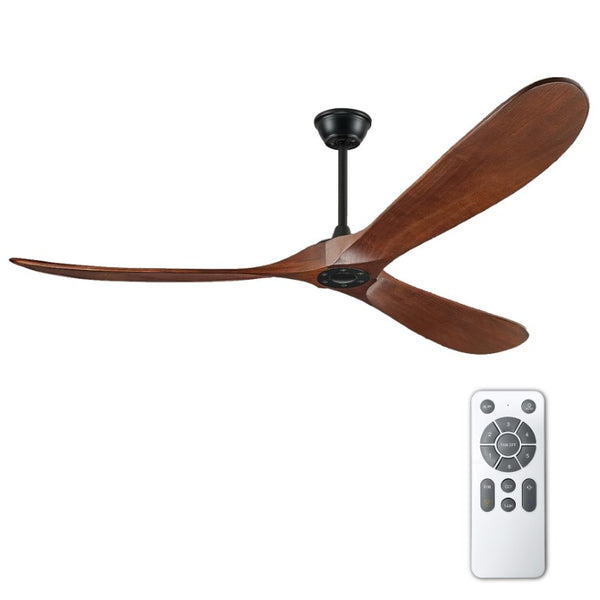 English Elm Natural Walnut Blade Ceiling Fan with DC Motor Smart Remote Indoor Outdoor 52 Inch W3727P511472