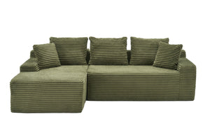 English Elm 95 Inch Modular L Shaped Sectional Sofa in Soft Corduroy with Cloud Cushioning W3728P502510