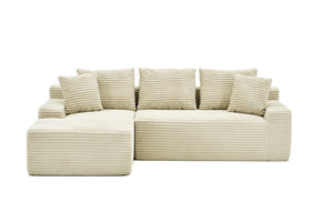 English Elm 95 Inch Modular Cloud Sectional Sofa Corduroy Upholstered L-Shaped Living Room Couch W3728P502511