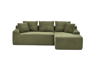English Elm 95 Inch Modular Cloud Sectional Sofa Corduroy Upholstered L Shape Living Room Couch W3728P502534