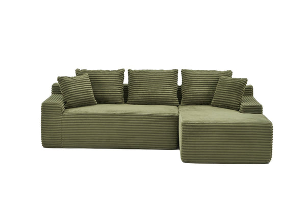 English Elm 95 Inch Modular Cloud Sectional Sofa Corduroy Upholstered L Shape Living Room Couch W3728P502534