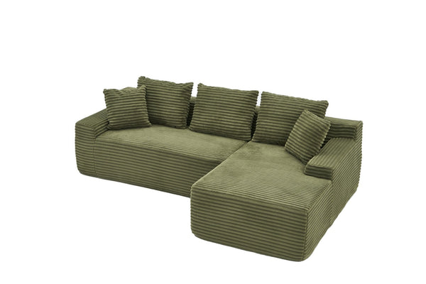 English Elm 95 Inch Modular Cloud Sectional Sofa Corduroy Upholstered L Shape Living Room Couch W3728P502534