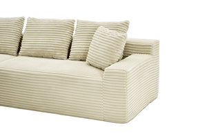 English Elm 95 Inch Brushed Corduroy Cloud Sectional Two Module L Shape Sofa with Chaise W3728S00019