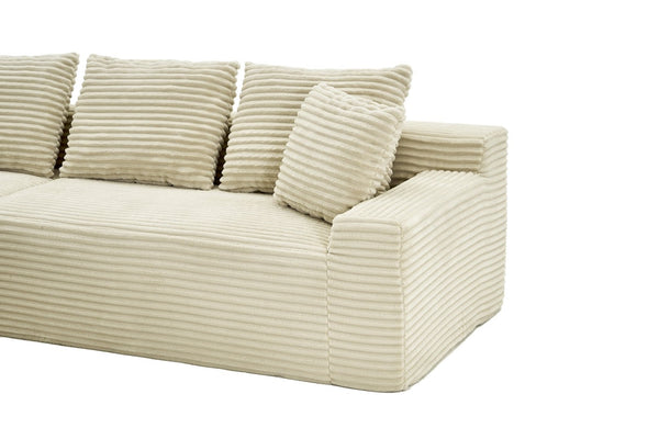 English Elm 95 Inch Brushed Corduroy Cloud Sectional Two Module L Shape Sofa with Chaise W3728S00019