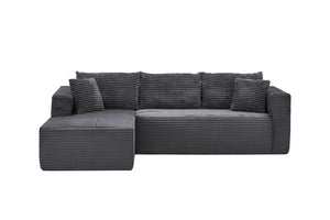 English Elm 105 Inch Modular Corduroy Sectional Sofa Deep Lounging L Shape Cloud Cushion Design W3728S00025