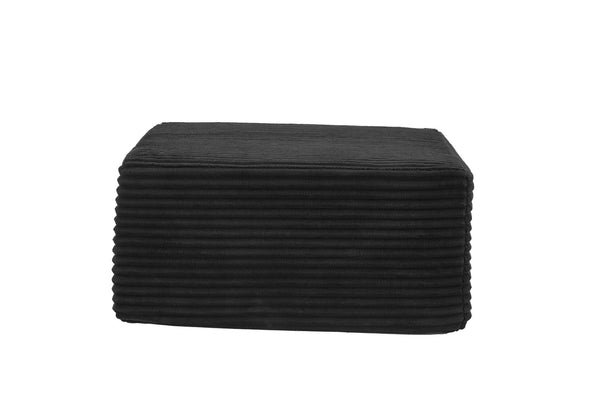 English Elm 105 Inch Modular Corduroy Sectional Sofa with Chaise Ottoman and Storage Pocket Black - B W3728S00028