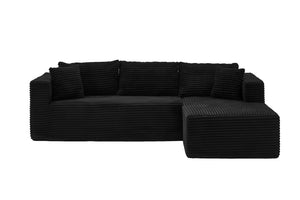 English Elm 105 Inch Modular Corduroy Sectional Sofa Deep Lounge Cloud Cushion Living Room Couch W3728S00032