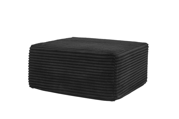 English Elm 105 Inch Modular Corduroy Sectional Sofa with Chaise Ottoman and Storage Pocket Black - A W3728S00036