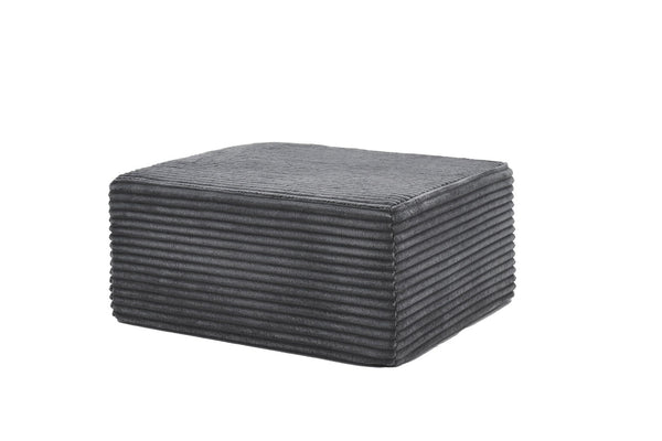 English Elm 105 Inch Modular Corduroy Sectional Sofa with Chaise Ottoman and Storage Pocket Grey - A W3728S00037