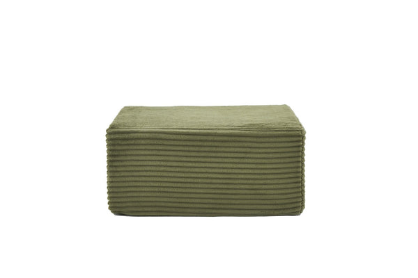 English Elm 105 Inch Modular Corduroy Sectional Sofa with Chaise Ottoman and Storage Pocket Green - A W3728S00038