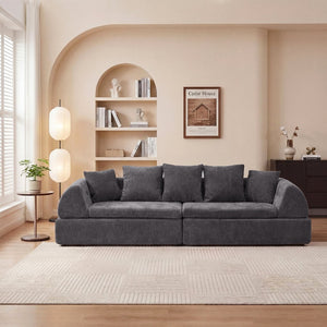 English Elm Cloud Modular Sectional with Ottoman Deep Foam Sink-in Seating for Living Rooms W3728S00040