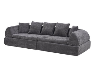 English Elm Cloud Modular Sectional with Ottoman Deep Foam Sink-in Seating for Living Rooms W3728S00040