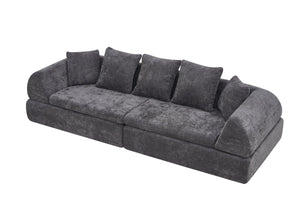 English Elm Cloud Modular Sectional with Ottoman Deep Foam Sink-in Seating for Living Rooms W3728S00040