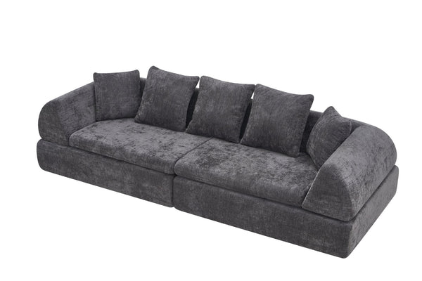 English Elm Cloud Modular Sectional with Ottoman Deep Foam Sink-in Seating for Living Rooms W3728S00040