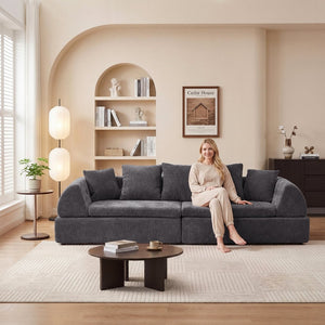 English Elm Cloud Modular Sectional with Ottoman Deep Foam Sink-in Seating for Living Rooms W3728S00040