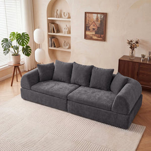 English Elm Cloud Modular Sectional with Ottoman Deep Foam Sink-in Seating for Living Rooms W3728S00040