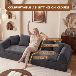 English Elm Cloud Modular Sectional with Ottoman Deep Foam Sink-in Seating for Living Rooms W3728S00040