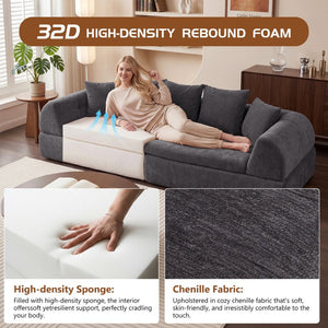 English Elm Cloud Modular Sectional with Ottoman Deep Foam Sink-in Seating for Living Rooms W3728S00040