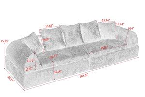 English Elm Cloud Modular Sectional with Ottoman Deep Foam Sink-in Seating for Living Rooms W3728S00040