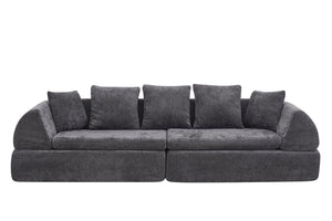 English Elm Cloud Modular Sectional with Ottoman Deep Foam Sink-in Seating for Living Rooms W3728S00040