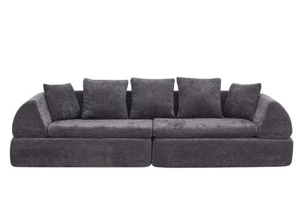 English Elm Cloud Modular Sectional with Ottoman Deep Foam Sink-in Seating for Living Rooms W3728S00040