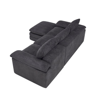 English Elm Modular U-shape Chenille Sectional with Ottoman Deep Seat Cloud Sofa for Living Room W3728S00041
