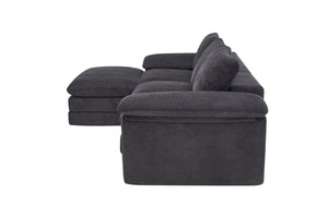 English Elm Modular U-shape Chenille Sectional with Ottoman Deep Seat Cloud Sofa for Living Room W3728S00041