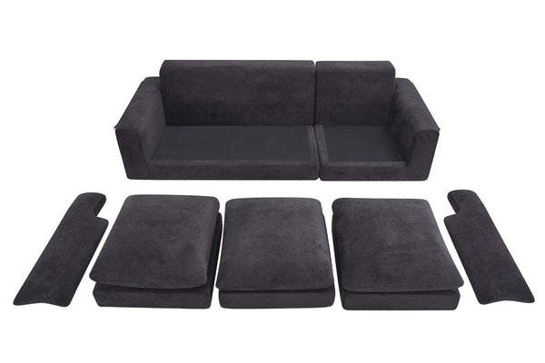 English Elm Modular U-shape Chenille Sectional with Ottoman Deep Seat Cloud Sofa for Living Room W3728S00041