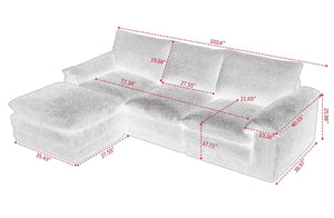 English Elm Modular U-shape Chenille Sectional with Ottoman Deep Seat Cloud Sofa for Living Room W3728S00041