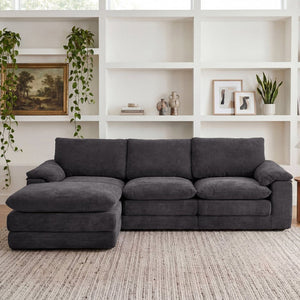 English Elm Modular U-shape Chenille Sectional with Ottoman Deep Seat Cloud Sofa for Living Room W3728S00041