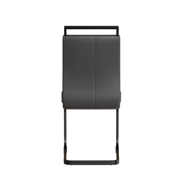 English Elm Modern High Back Faux Leather Dining Chairs Set of 4 with Sleek Black Metal Frames W3732P356629