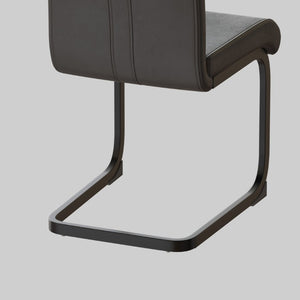 English Elm Modern High Back Faux Leather Dining Chairs Set of 4 with Sleek Black Metal Frames W3732P356629