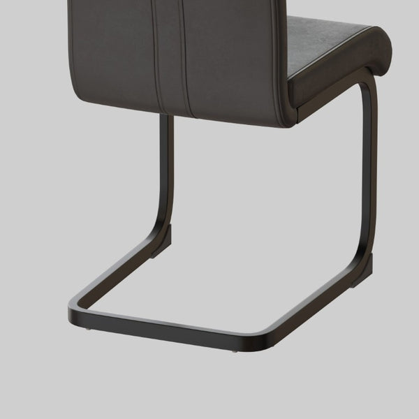 English Elm Modern High Back Faux Leather Dining Chairs Set of 4 with Sleek Black Metal Frames W3732P356629